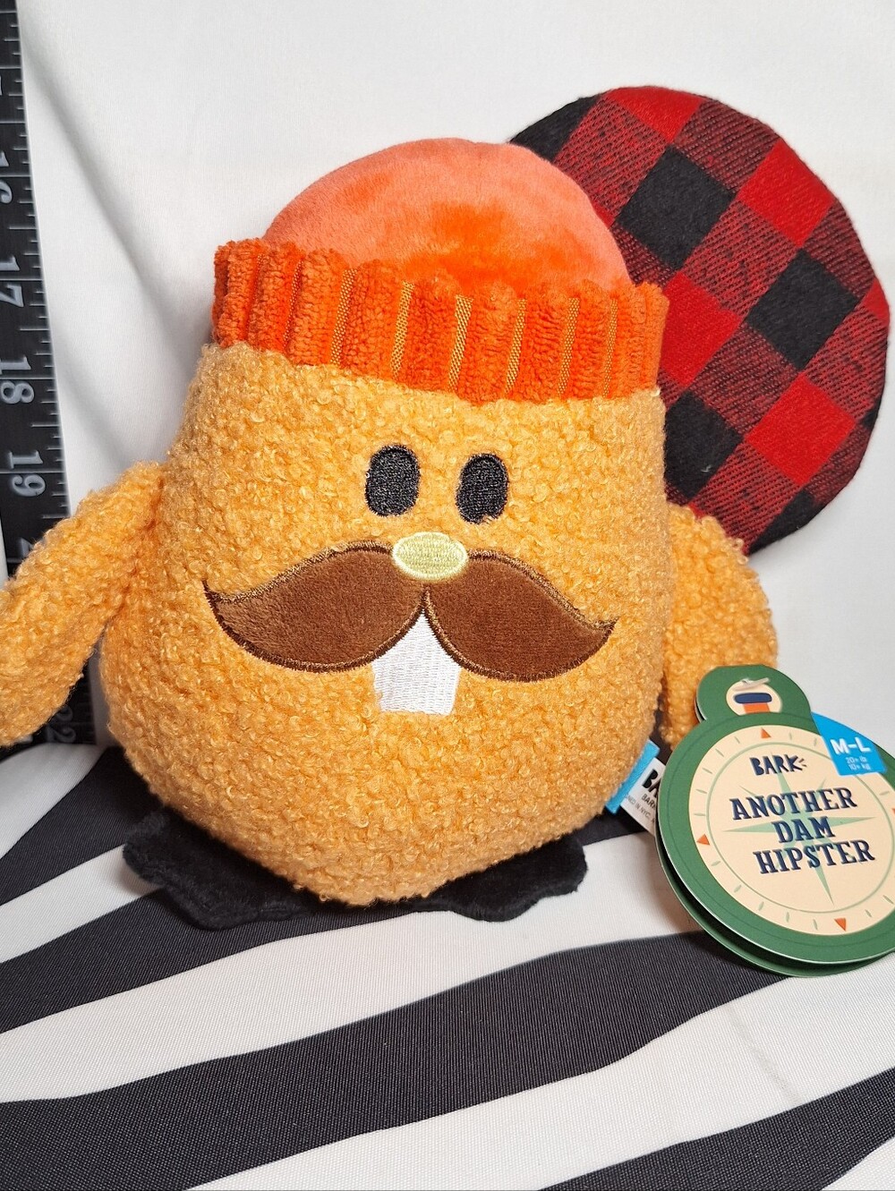 NWT Bark Another Dam Hipster Dog Toy M-L